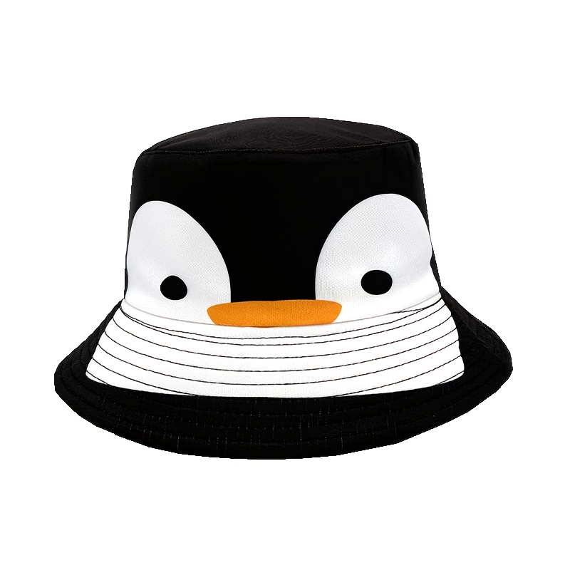 Image of 1pc Of Cute Cartoon Penguin Reversible Bucket Hat - Lightweight And Stylish Hip-hop Hat, Suitable For Men And Women, Perfect For Parties And Outdoor Activities, The For Gifts