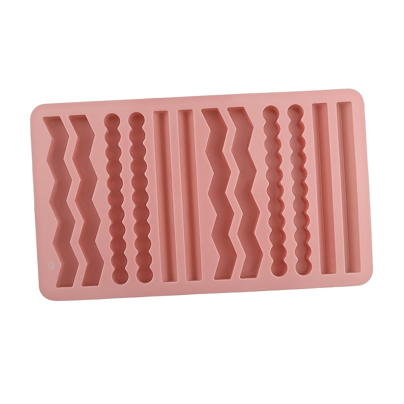 Image of 12-link Multifunctional Long Bar Energy Bar Silicone Mold Making Mold Pet Licking Silicone Mold Wax Bottle Mold Wavy Twist Long Bar Silicone Mold