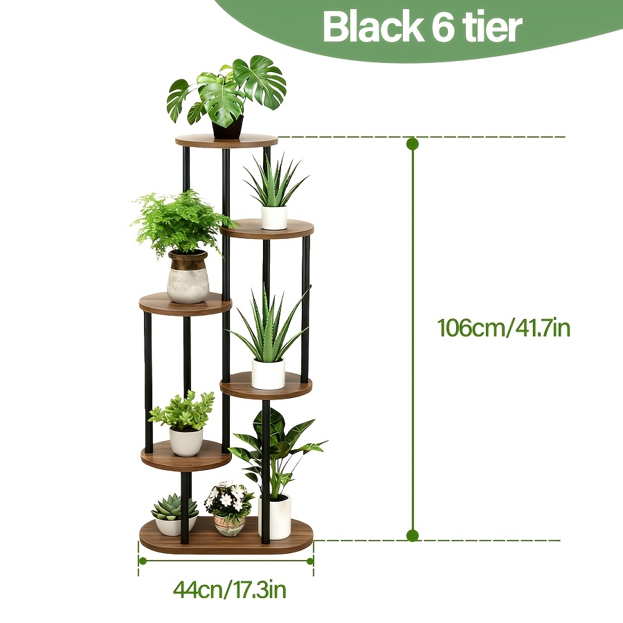 TEMU Wooden Flower Rack Indoor Outdoor - Perfect For Potted Plants, Succulents & Garden. Space Saving , Easy Assembly - Display Your In Living Room,