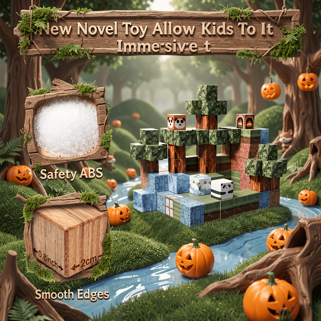 100pcs Magnetic Building Blocks, Dense Forest Theme
