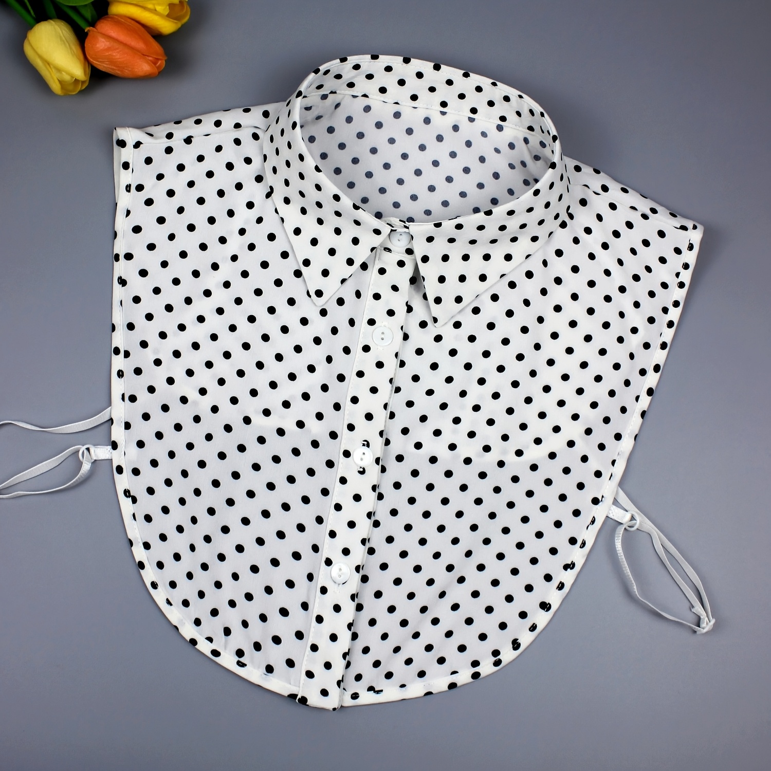 TEMU Polka Dot Collar Faux Shirt Collar. For Spring, Summer, Autumn, And Winter. Decorative For Sweater Collars, Shirt Collars. With Polka Dots. Used