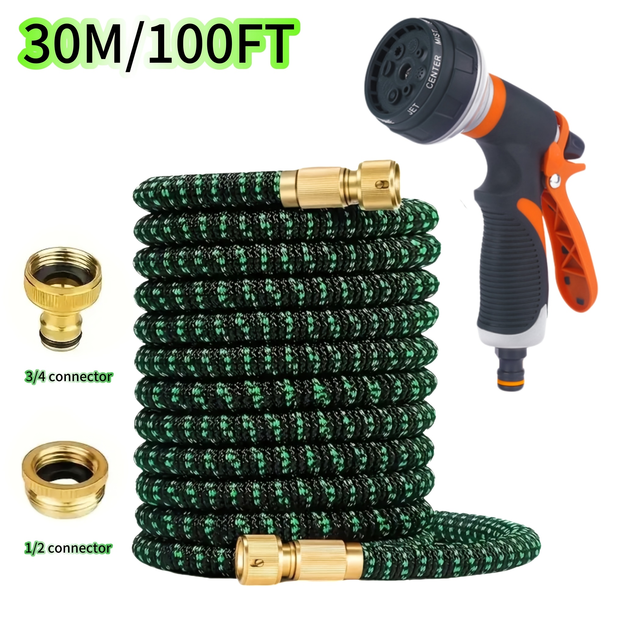 Triple-extendable Garden Irrigation Hose, Home Wash Kit, Leak-proof, -, Lightweight And Portable, With A Multi-functional Spray Nozzle