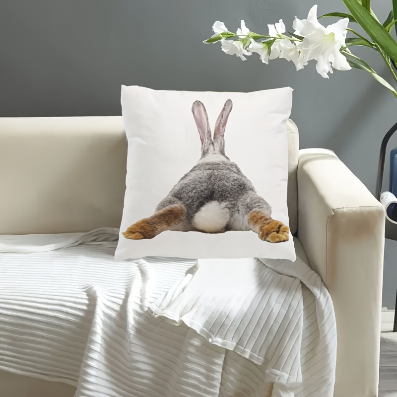 1pc Tail Pillowcase, 18 X 18 Inches With Zipper, - Soft Single-sided Printed Short Plush Pillowcase, Suitable For Decorating Bedroom Sofa Living Room House, Does Not Pillow Core