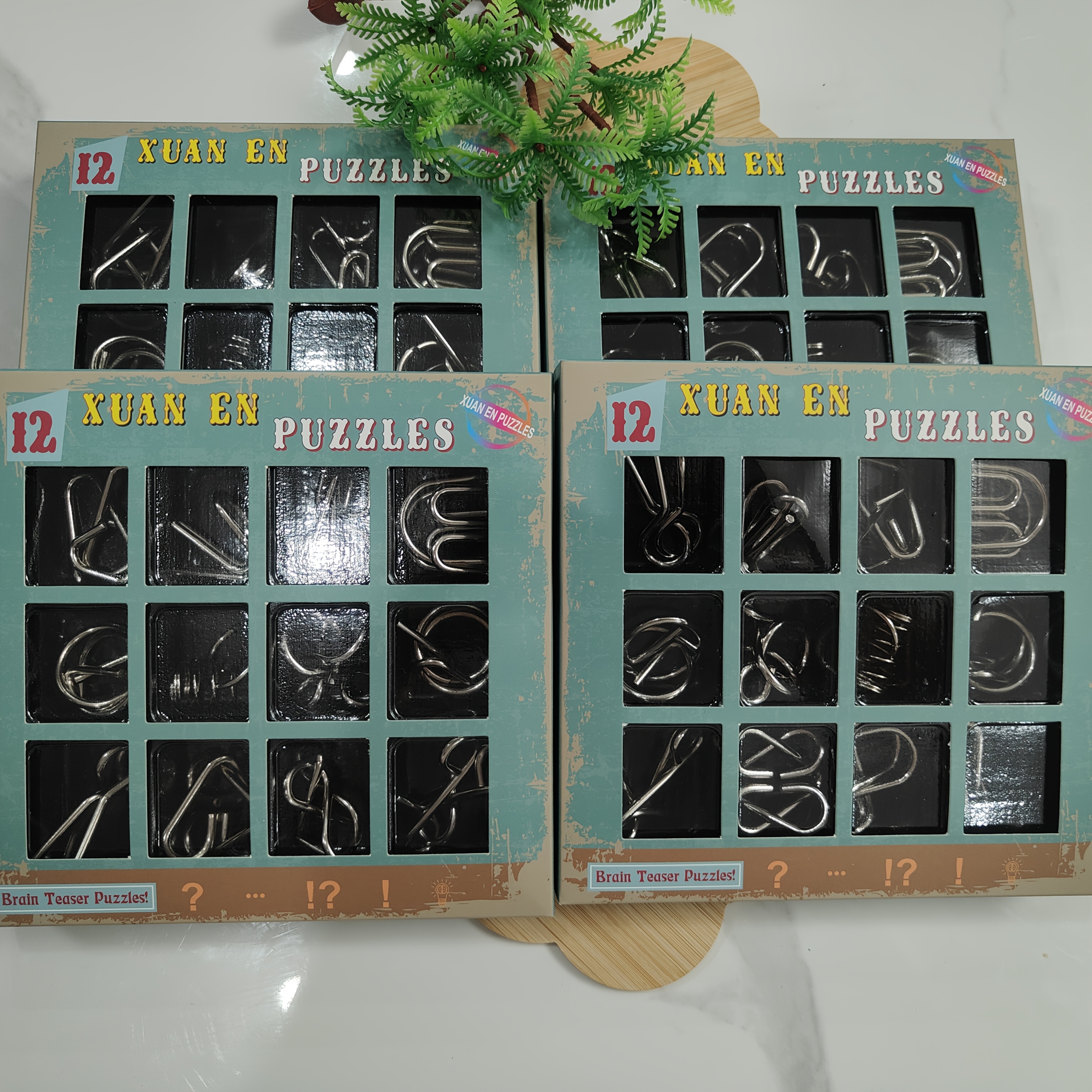 12  Puzzle Unlocking Set, Intelligence Ring Puzzle Toy Set,   Brain Luban Lock Hole Mystery, Magic Party/Halloween/Thanksgiving/Christmas/Birthday/New Year Gift, Best for Christmas,   Thanksgiving