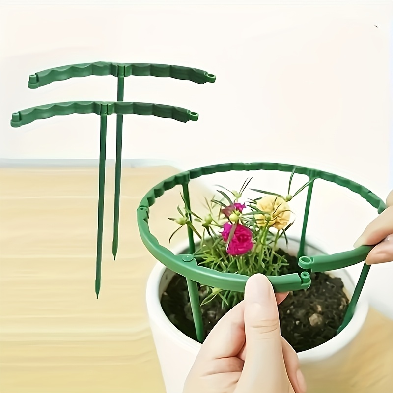 8pcs/Set (4 Curved Rods + 4 Straight Rods), 9.84-Inch Plastic Plant Support Stake Ring, Suitable for Greenhouse Garden, Semi-Circular Fixed Rod for Indoor Flowers And Climbing Plants, Flexible And Adjustable Bonsai Tool, Easy to Fix Height