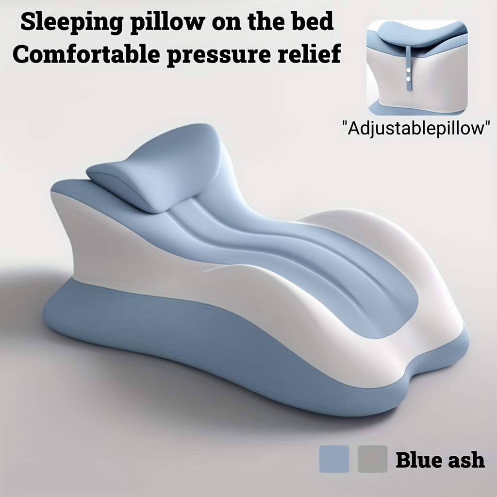 oreiller de corps multifonctionnel | support de tête réglable,   ergonomique, zones de massage scientifiques, violet, fermeté moyenne, housse en polyester Détails du produit 5
