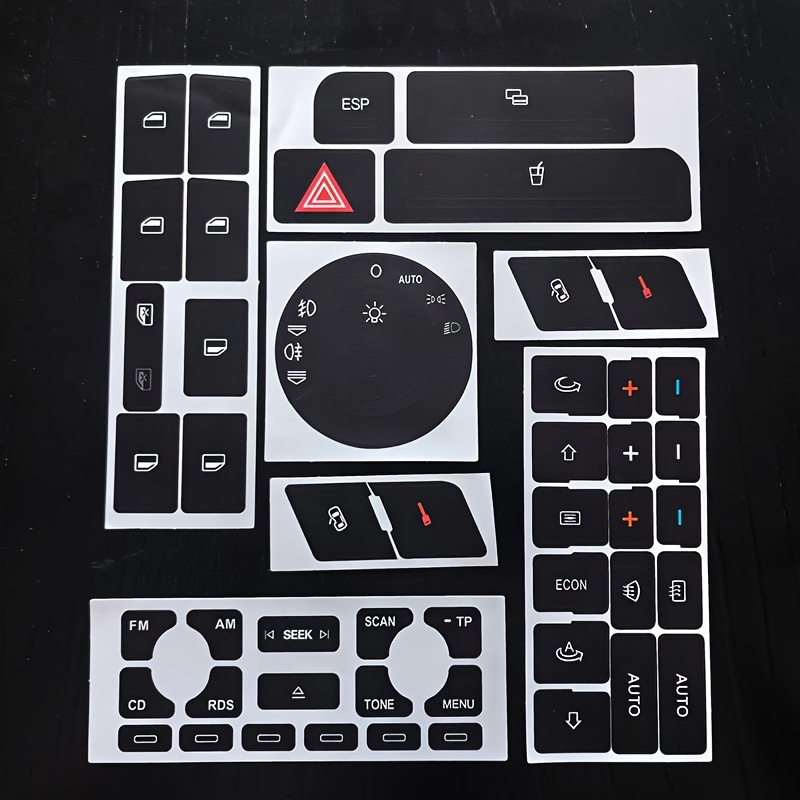 Car Button Repair Stickers, Suitable For A4 B6 B7/a6/a2/a3 Button Damage Repair Sticker Set, Car Stickers
