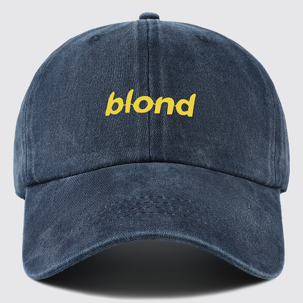 TEMU 1pc "blond" Printed Casual Baseball Cap, Vintage Distressed Dad Hat, Comfortable, Breathable, Lightweight Design, Trucker Papa Hat, Beach