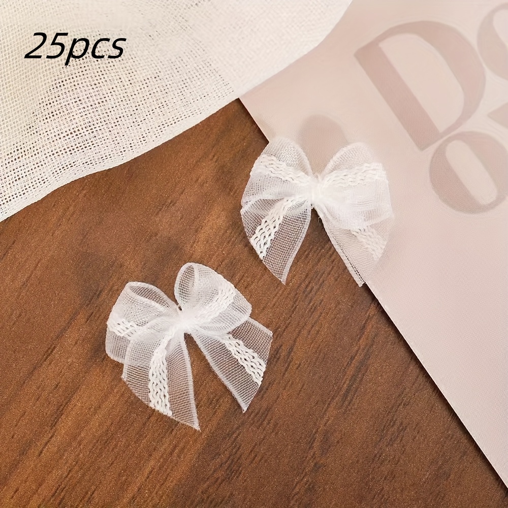 E-shop 25 Stück elegante, niedliche kleine Spitzenbögen mit Schleifen – & Bandbögen geeignet für Nägel, Haarklammern, Kleidung, Unterwäsche, Schuhe &