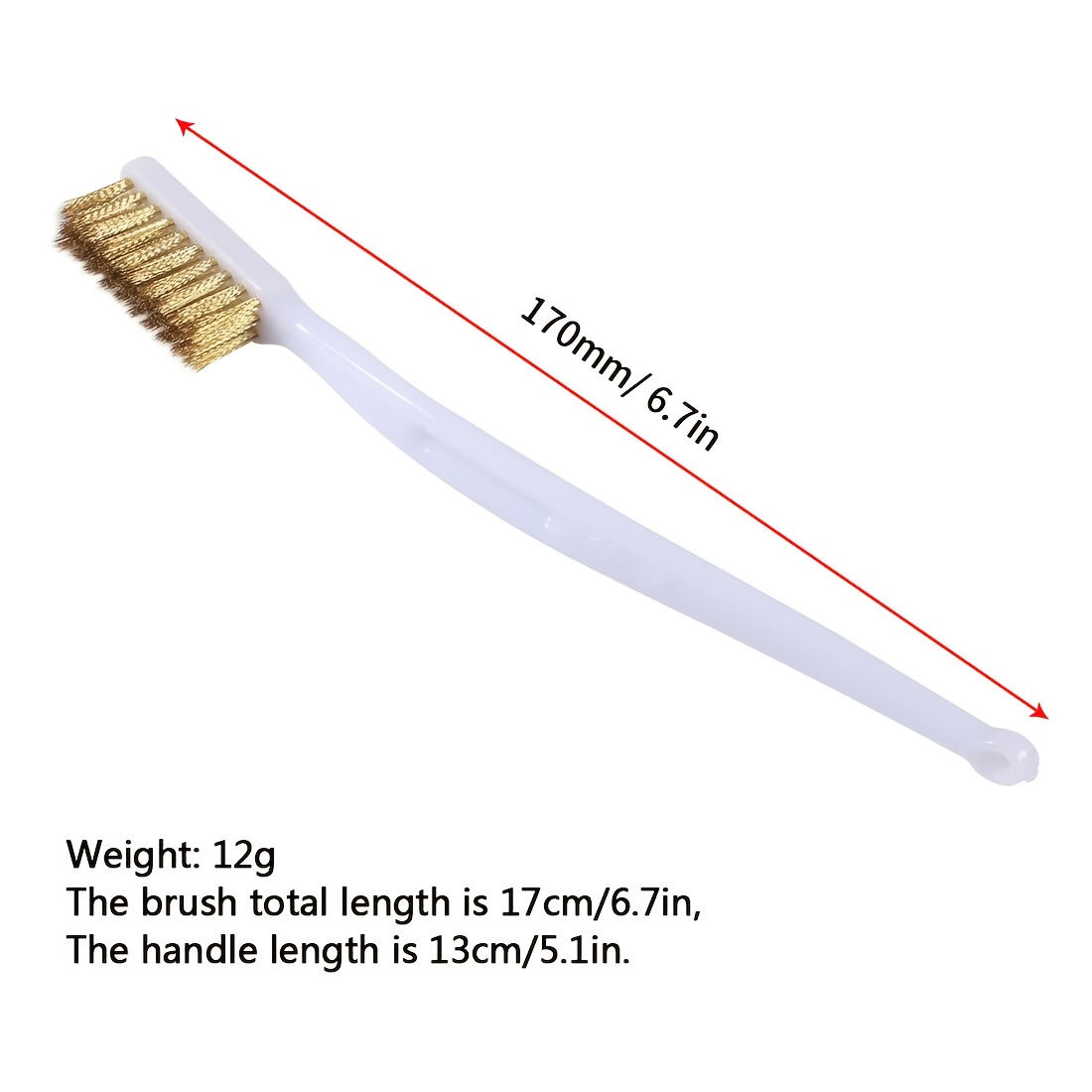TEMU 1pc Copper Wire Toothbrush Nozzle For 3d Printer Accessories 3 Mk8 E3d Extruder Cleaner Tool Copper Brush Handle