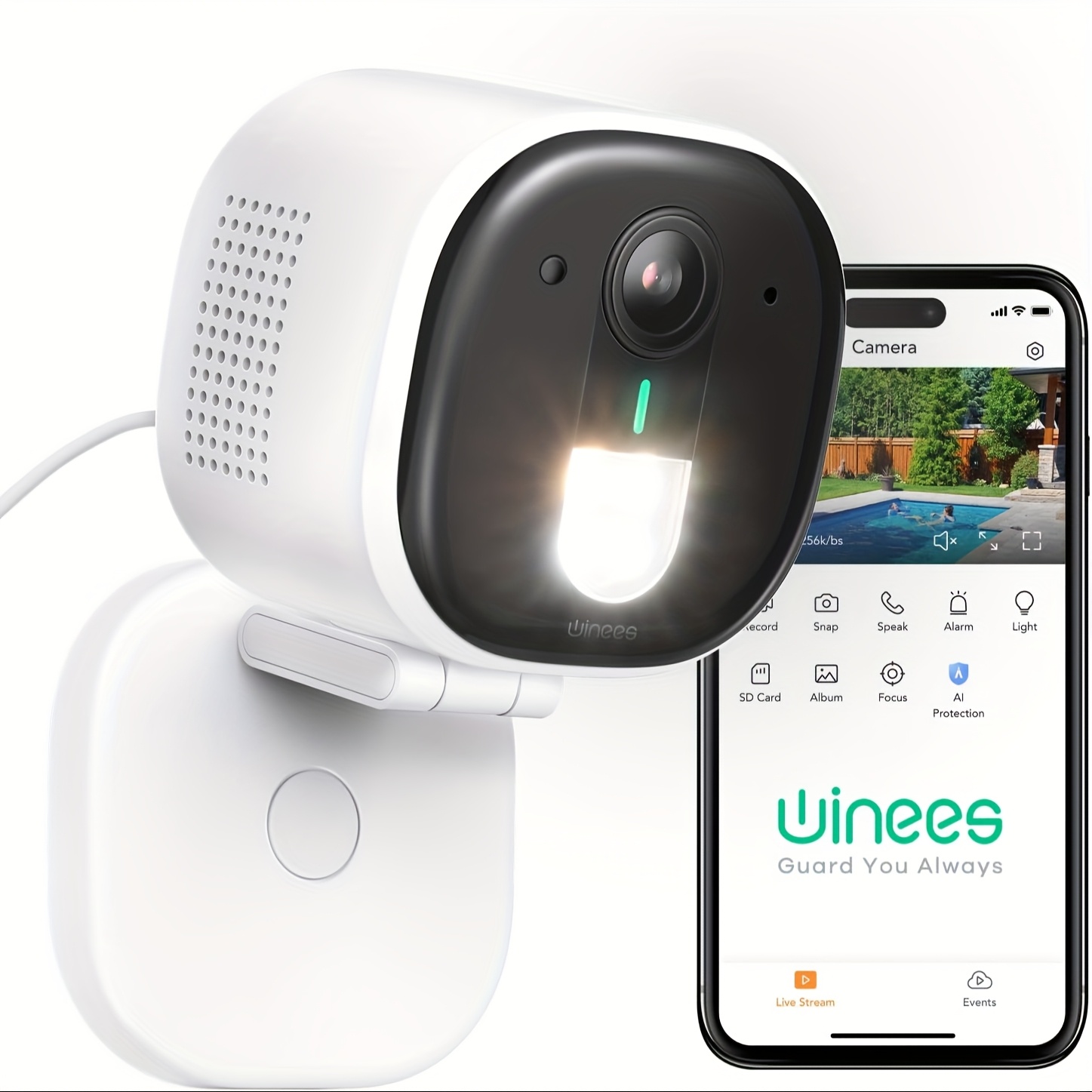 TEMU Cameras Security Wired Outdoor 2k Wi-fi Cameras For Home Security 2.4g Indoor Cameras For Photography, 2-way Audio, Support Cloud/128g Sd Card