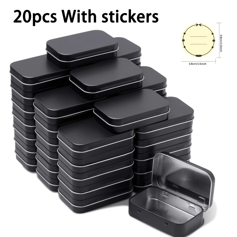 Matte Black Mini Metal Storage Tins With Hinged Lids - Portable Rectangular Containers For Jewelry, Crafts & Pins - Home Organizer Kit