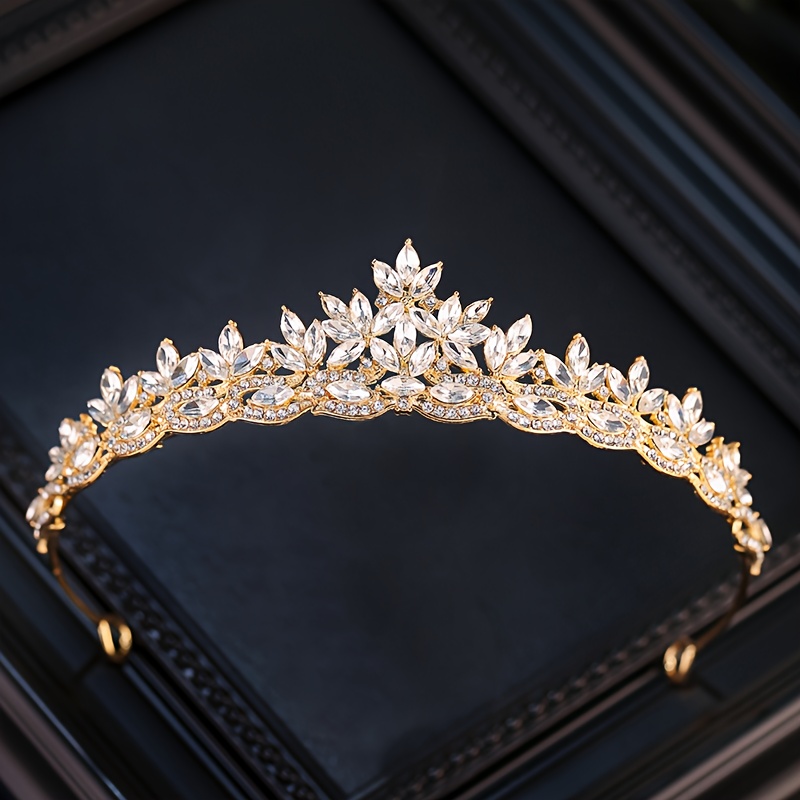 Image of 1pc Vintage Minimalist Crown Bridal Headpiece Wedding Hair Accessory Princess Adult Birthday Crown Evening Gown Hair Accessory
