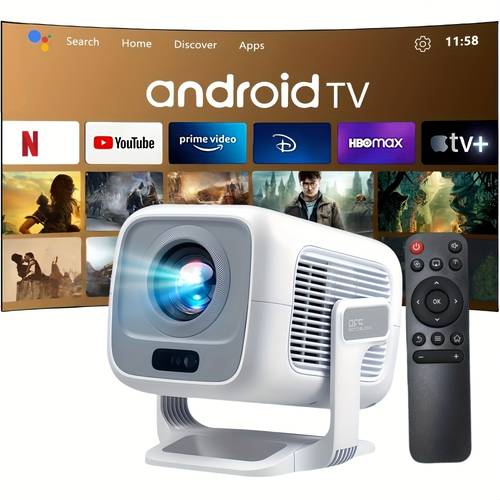 1pc 4k portable smart projector local 1080p full hd 650ansi 14 auto focus and auto keystone correction wifi 6 wireless 5 theater projector for movies gaming learning use