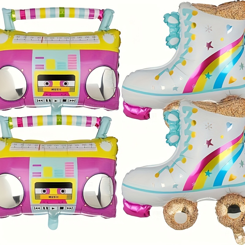 Roller Skate Boombox Balloon Set Ideal Disco Retro 80s/90s - Temu