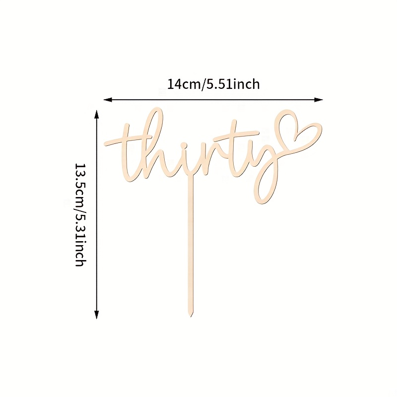 Image of 1 Piece Of 30th Birthday Cake Topper, "cheers To 30 Years Old", 30th Birthday Cake Decoration, For 30th Anniversary Party Decor, 30th Birthday Cake Decoration Supplies