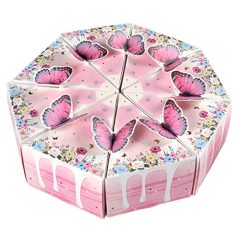 E-shop Geschenk für Sie/Ihn 8 Geburtstagsgeschenkboxen, Dreieckige Geschenkverpackung, Schmetterling Papierboxen, Partygeschenke,