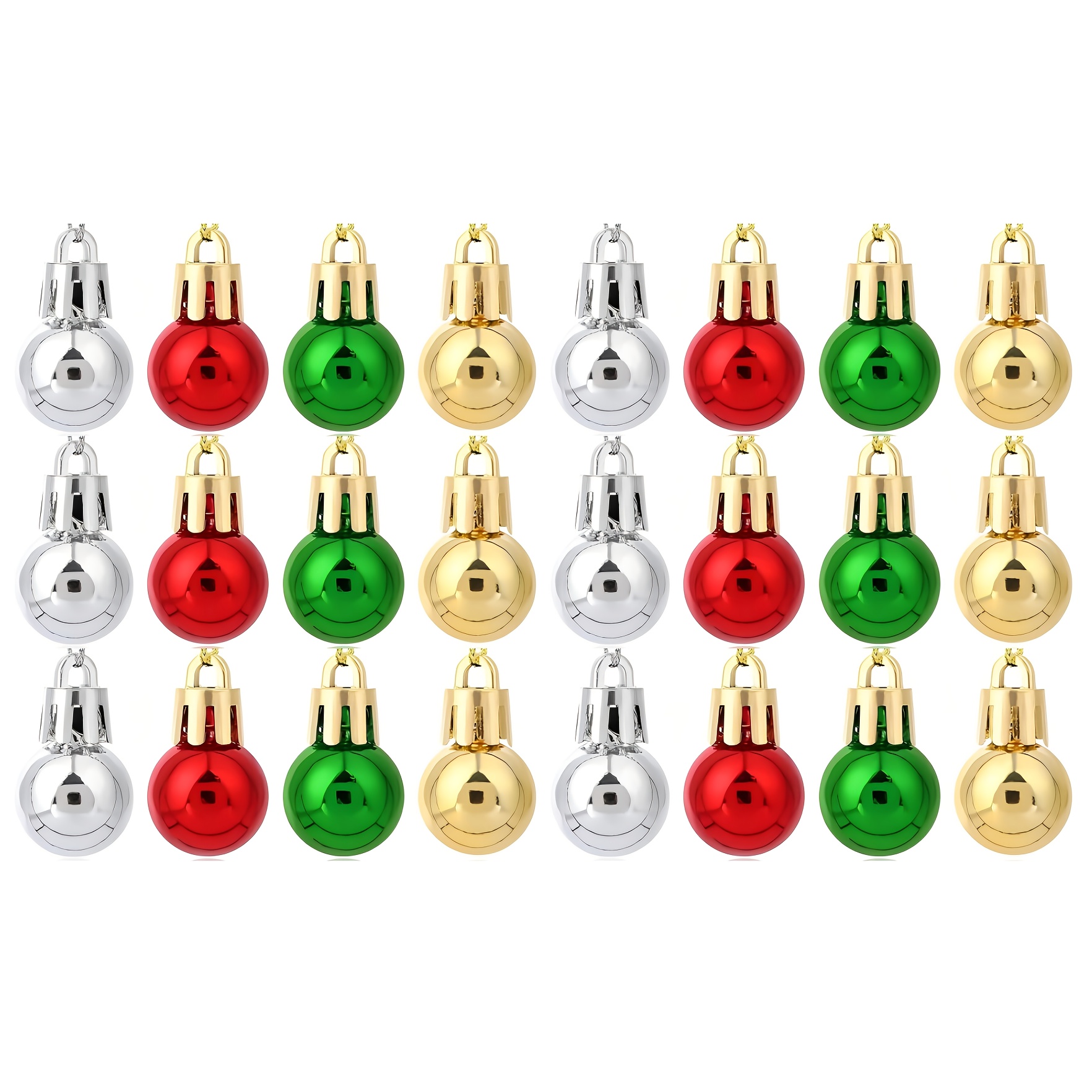 TEMU 24pcs, 2cm Mini Christmas Ball Ornaments, Christmas Tree Decorations, Exquisite Colorful Ball Decor, Holiday Party Pendants, Christmas