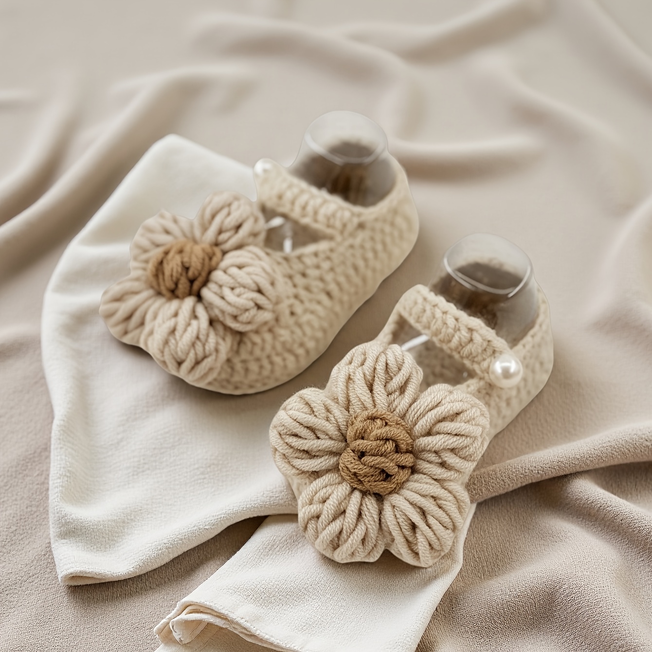 Children's Knitted Hand-woven Shoes Indoor Floor Slippers Set