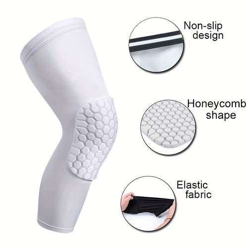 2 piezas/juego rodilleras ajustadas y transpirables, almohadillas de compresión, larga para pierna, rodilleras transpirables y para baloncesto, fútbol, voleibol, ciclismo. rodilleras para fitness, rodilleras deportivas de , soporte largo para , rodillera elástica antideslizante para voleibol