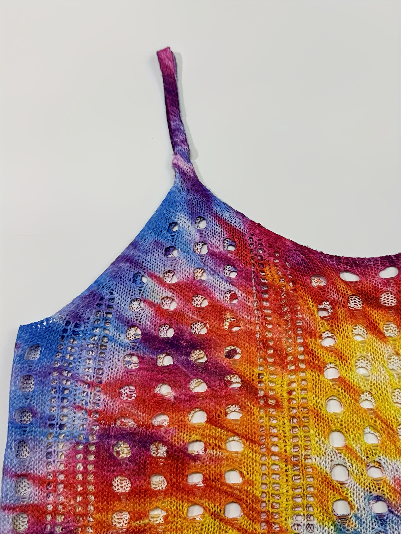 2025 summer new arrival gradient tie dye crochet print - Temu Italy