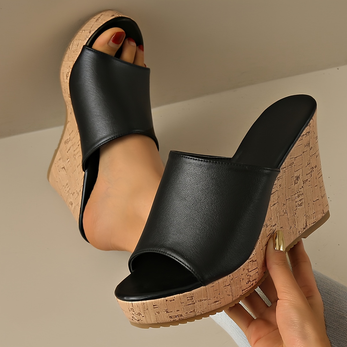 womens slip platform sandals slip open toe high heel shoes Temu