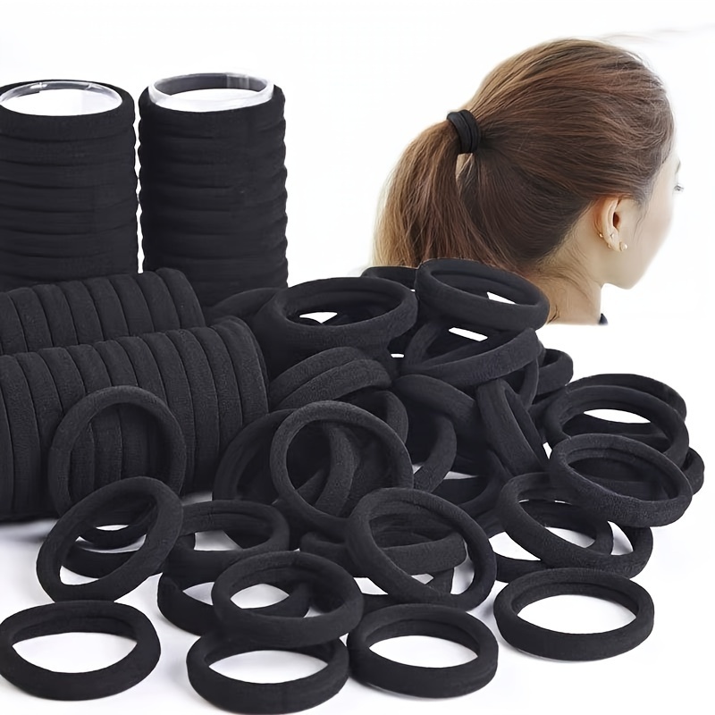 

Female Headband, Black Solid Color Hair Band For Daily Use, Simple And , Ponytail Hair Band, Simple And Elegant Style, High Seamless Hair Accessories 20pcs/50pcs/100pcs/200pcs