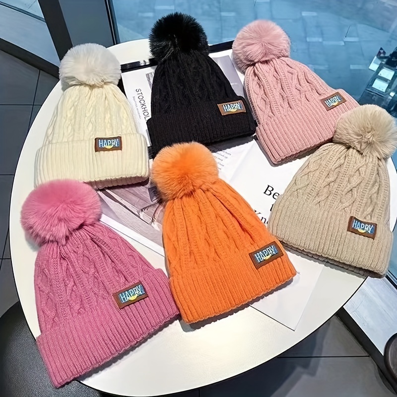 

Women's Winter Warm Knitted Beanie Hat With Ear Protection, Fashion Cold-resistant Cap For Outdoor Cycling And Hiking, Soft Plush Acrylic Material With Breathable Fit