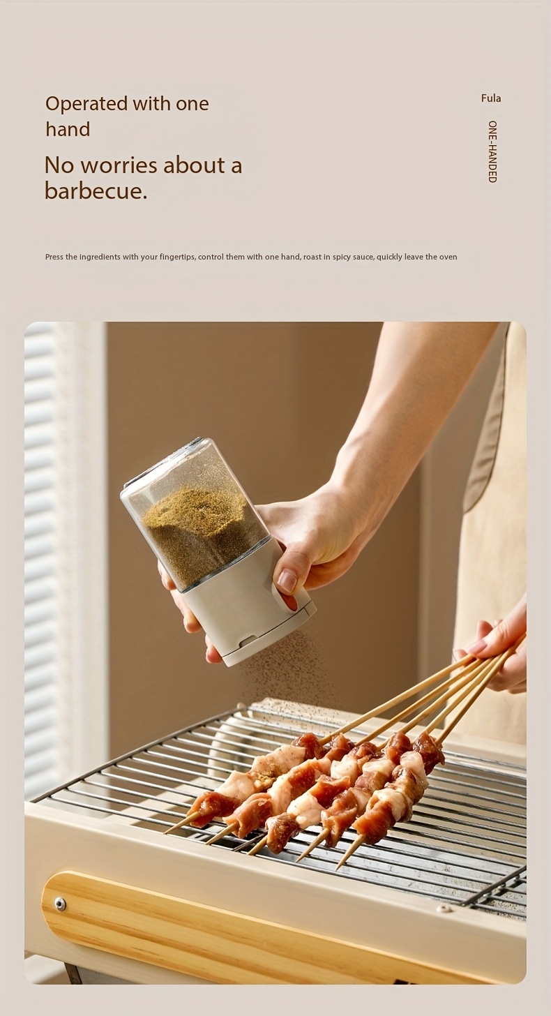 household quantitative salt bottle double mouth   control salt spray seasoning jar kitchen press type glass seasoning bottle salt jar Product details 0