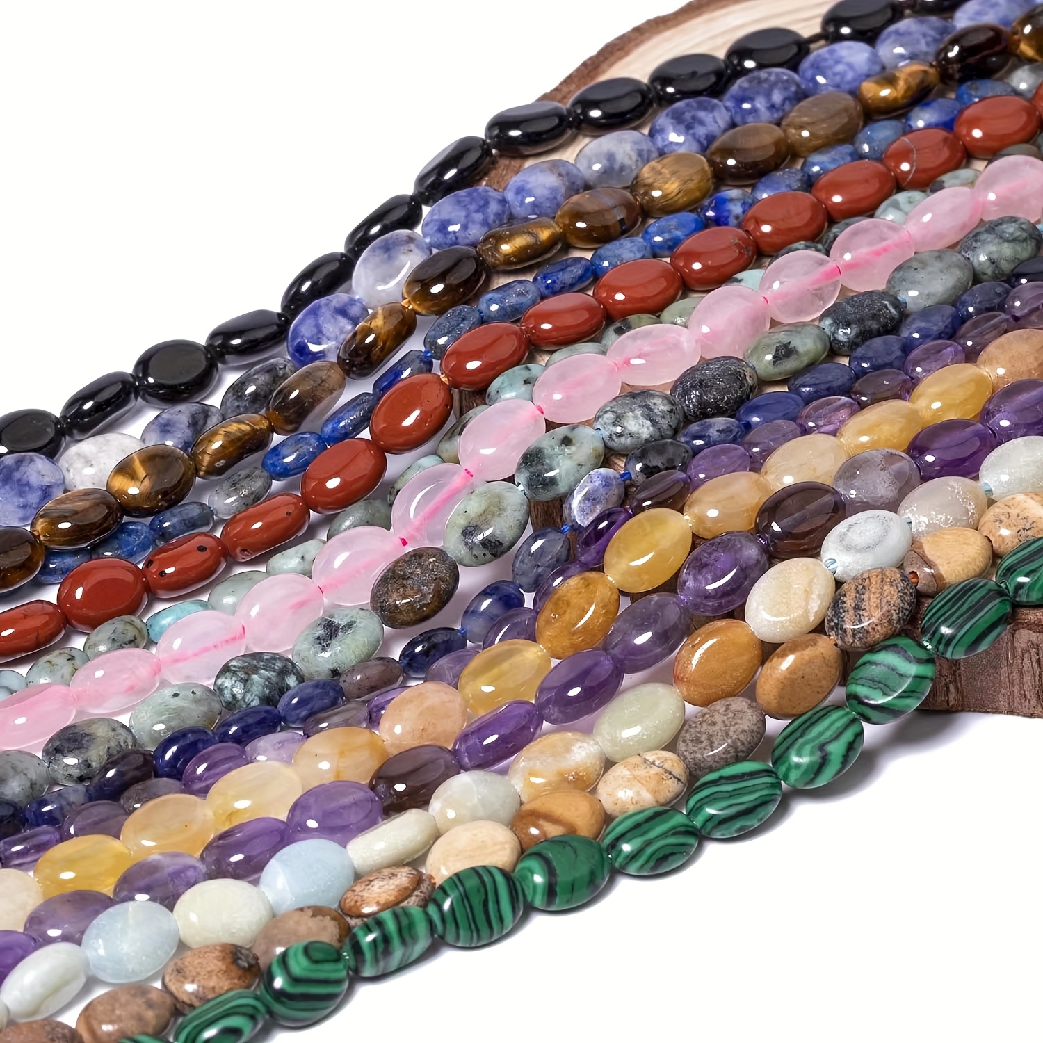6x8mm Natural Egg Shape Stone Beads for DIY Jewelry Making
