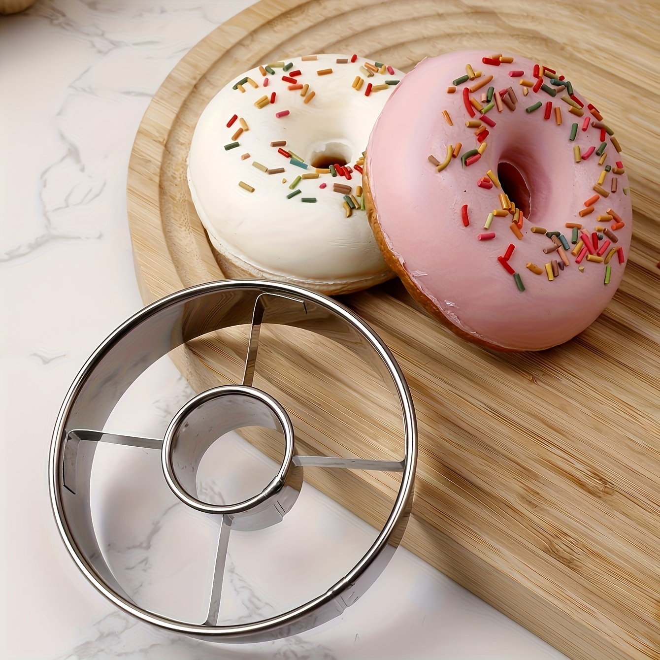 

Kiteoage Stainless Steel Donut Mold - For Homemade Donuts, Chocolate Cakes & Cookies - Baking Tool