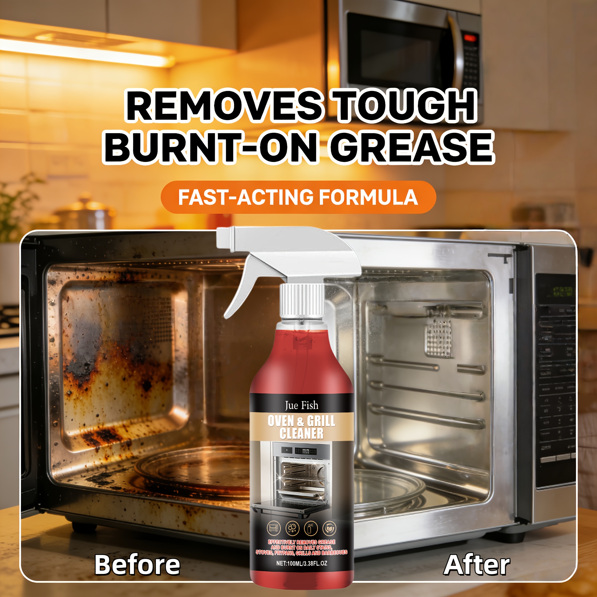 multi purpose cleaner oven and stove cleaner   removes grease and odors maintains long   suitable for appliances ovens countertops no residue Product details 1