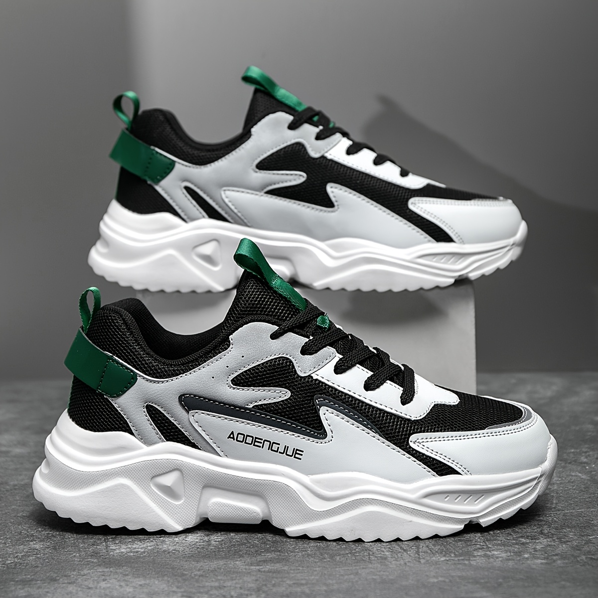 Men's Lightweight Casual Letter Print Trend Design Front Strap Sneakers - Low-Top EVA Sole, PU & Fabric Upper, Breathable & Durable for Running, Hiking, Outdoor & Daily Wear
