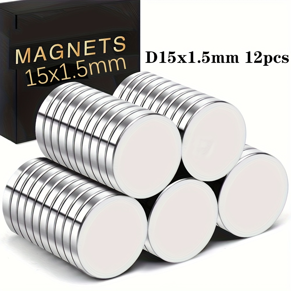 E-shop Kühlschrankmagnete, kleiner Magnet, D15x1,5mm Magnet, geeignet für Küchenschränke Werkzeugräume, silberfarben, winziger runder Scheibenmagnet,