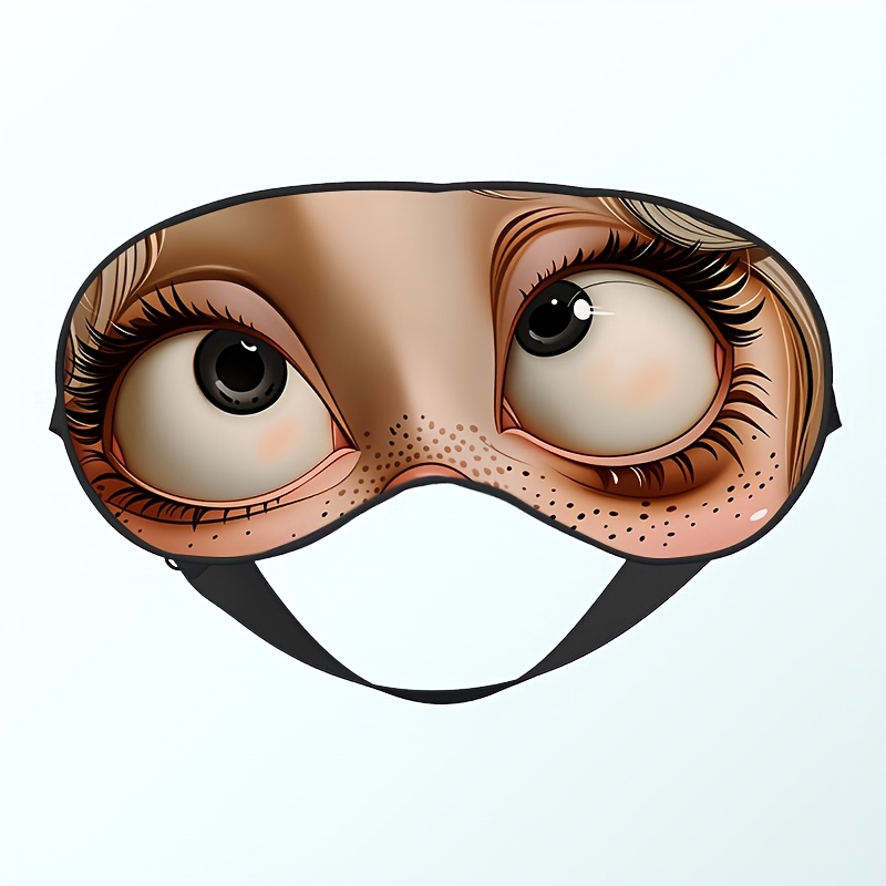 TEMU 1pc, Masque pour avec motif d'œil à bobs, design confortable et léger, parfait pour , les voyages, déjeuner, unisexe, accessoire cadeau amusant