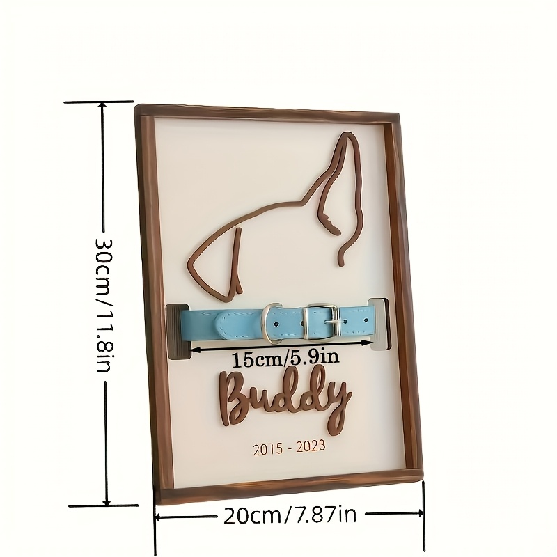 Custom Pet Memorial Frame - Handcrafted Wooden Silhouette Keepsake with Personalized Name And Date, No Power Required, Pet Owner'S Bereavement Remembrance, Anniversary Gift, Pet Memory Souvenir