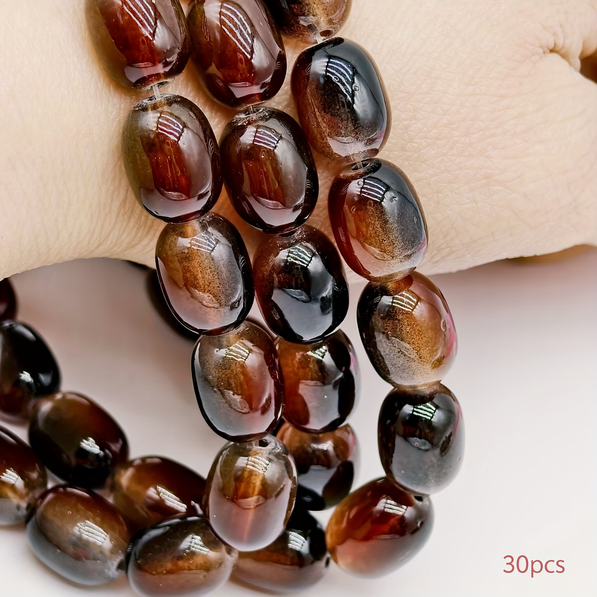 E-shop 30 Stück Neue Bemalte Glasperlen 14mm Glasfassperlen DIY Lose Perlen für Armbänder, Geeignet für Halsketten und Geschenke für Freunde und