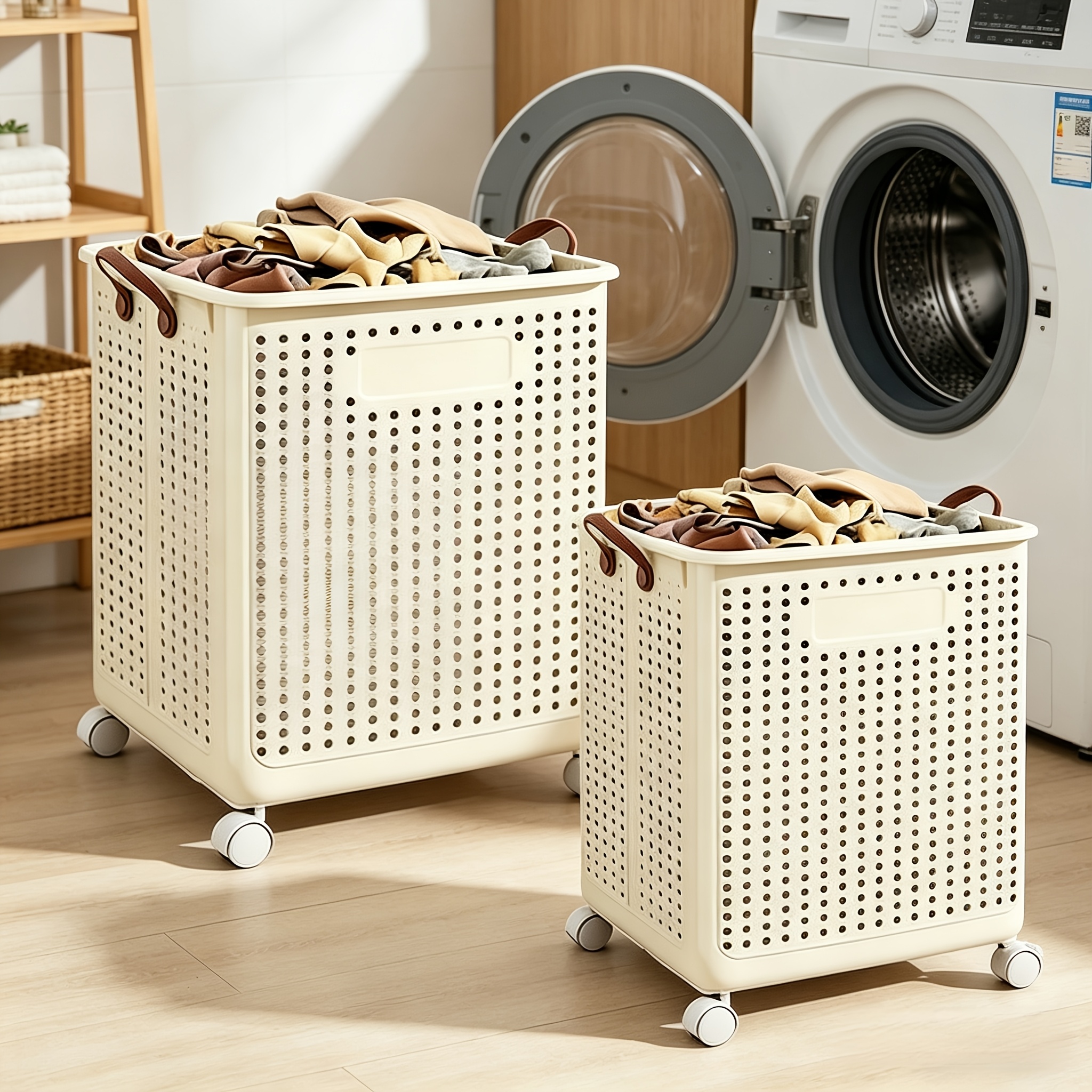 laundry baskets wheels sold on Temu United States