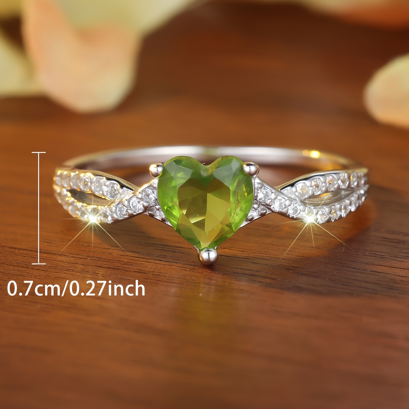 S925 925 Silver Heart-Shaped Crossover Ring for Teenagers