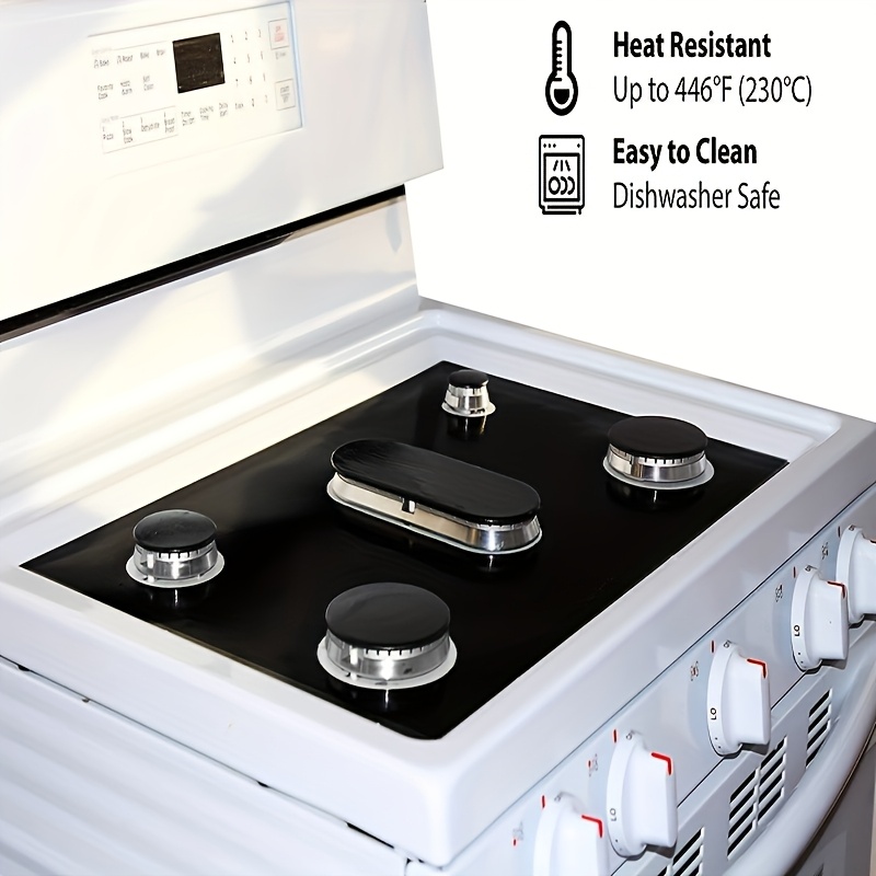 TEMU 2pcs Gas Stove Protector Pad - Reusable, Heat And Oil Resistant, Easy-clean For Everyday Kitchen Use Commercial Hot Plates