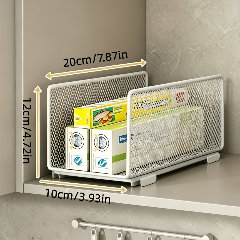 3pcs Stackable Kitchen Storage Baskets, Mesh Tiered Shelves