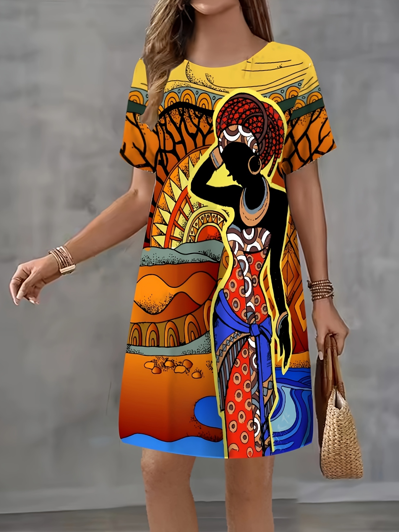 slim fit dress slacks Diane African Print Halter Neck Maxi Dress main image 1