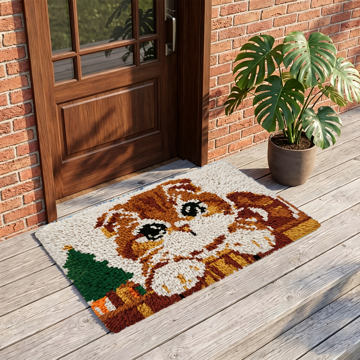 39x57cm DIY Locking Hook Tapestry Kit with Kitten Pattern