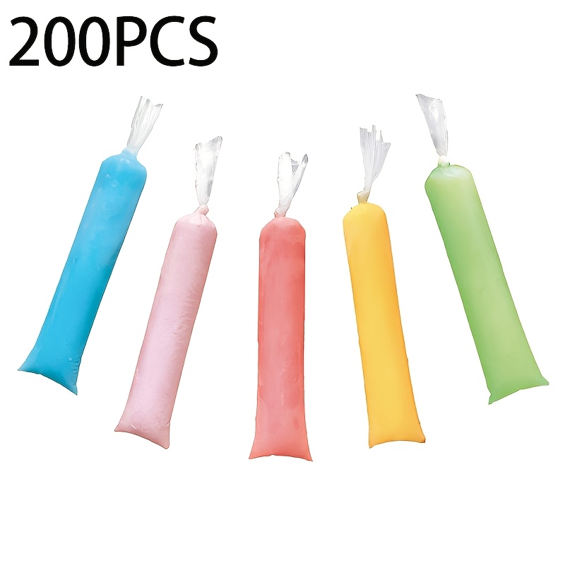 TEMU 200pcs Popsicle Bags - Transparent Crushed Ice Storage Bags, Ice Cream Freezer Bags, Suitable For Christmas/new Year Gift