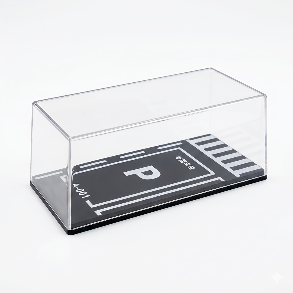 TEMU 1/64 Scale Parking Space Display Case, Features A Transparent Cover, For Collectible Car, Desktop Showcase With Realistic Details