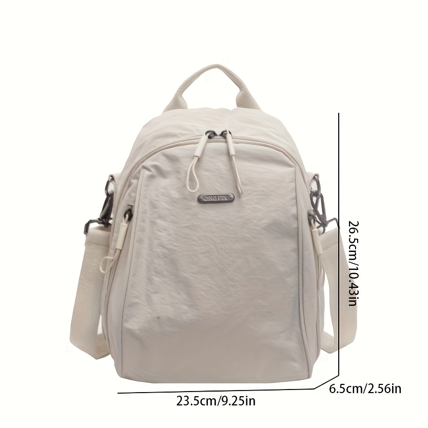 Mochila de viaje para comutadores de gran capacidad - Elegante bolso de hombro beige con múltiples compartimentos, se adapta a portátiles de 8 pulgadas, poliéster duradero, cierre con cremallera, perfecta para el trabajo o viajes, mochila para viajes, bolso versátil, accesorio moderno, construcción sólida, compartimentos amplios.