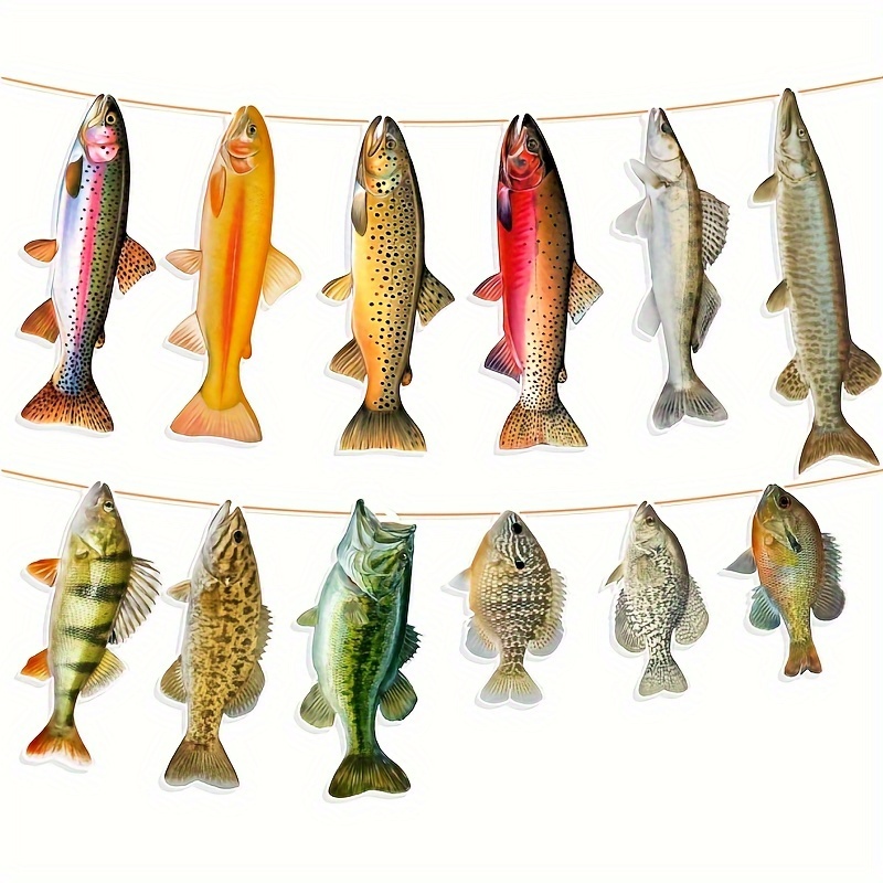 

Fishing-themed Party Banner Set - Perfect For Birthdays, Retirement & Family Reunions - Includes Sunfish, Trout, Bass Designs - No Power Needed Fishing Decorations Fishing Birthday Party Decorations