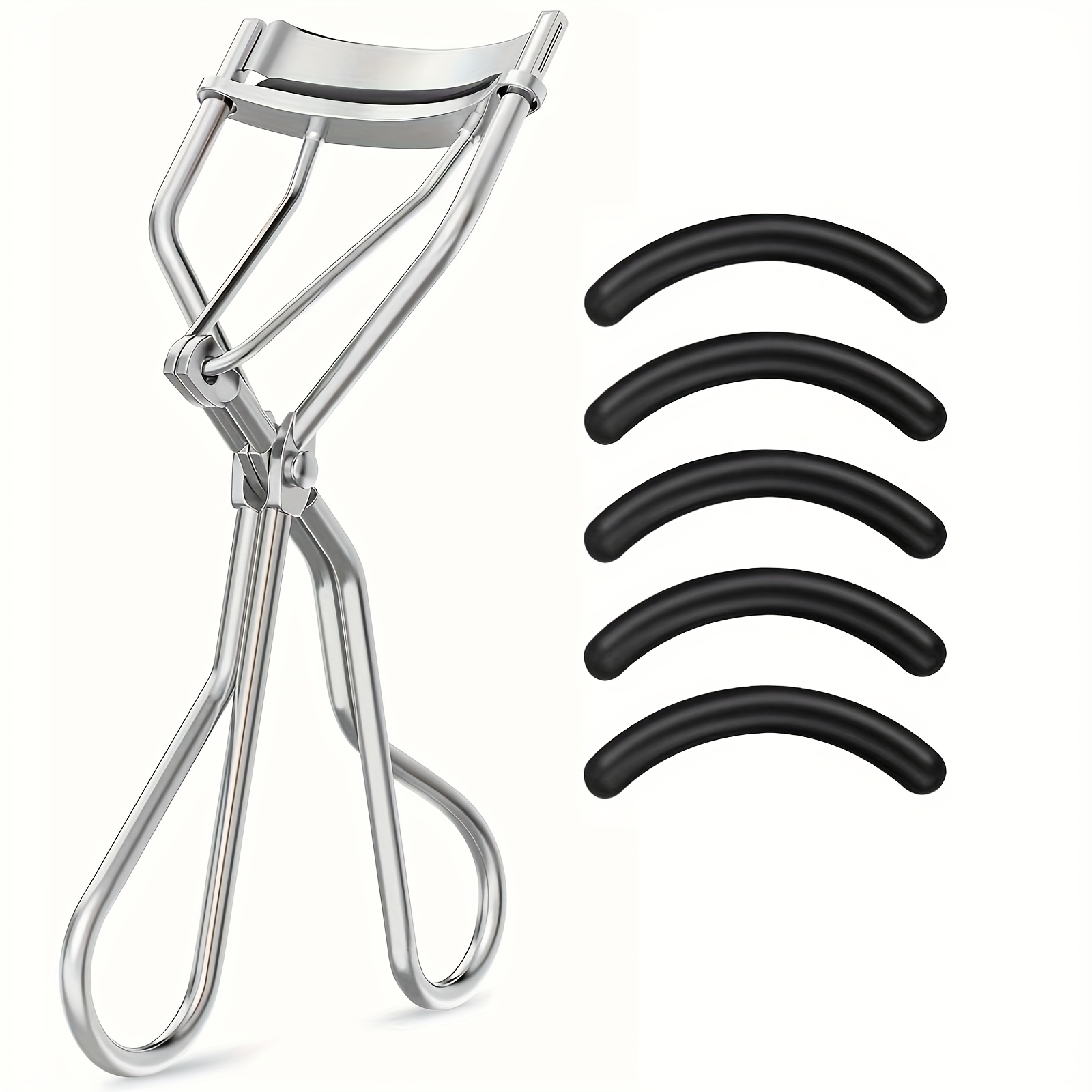 TEMU The Eyelash Curler Comes With 5 Replacement Pads, Suitable For All Eye Shapes. The Curved Eyelash Curler Is Specifically Designed For Women,