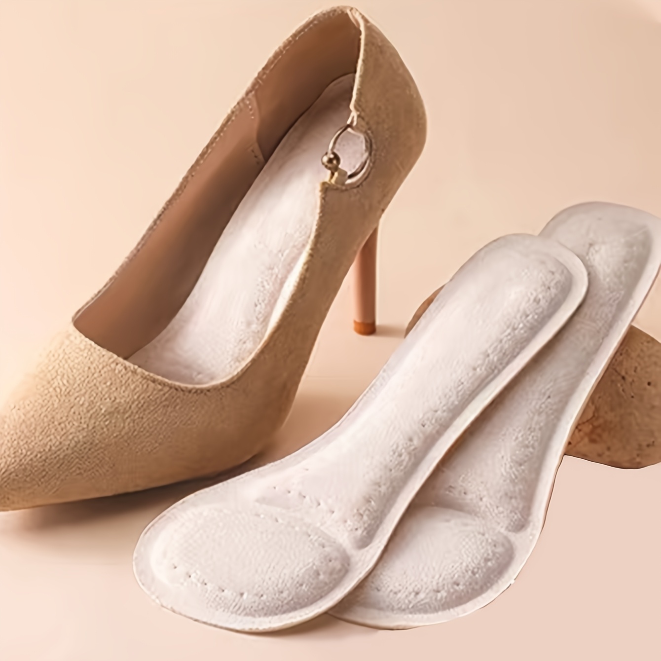 TEMU 1 Pair 3/4 Pad Women's Anti-slip Anti-odor Insole Soft Comfortable Self-adhesive High Heels Non-fatigue