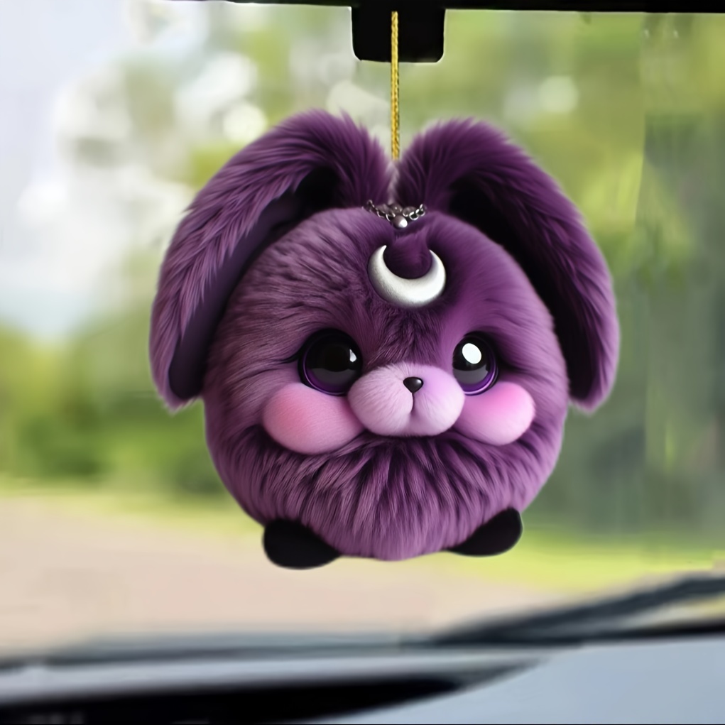 

1pc Car - Purple Fur Pendant For & Vehicles,